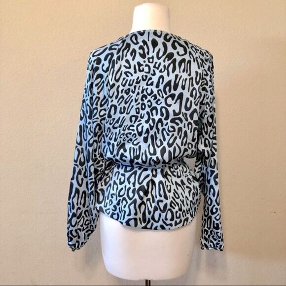 Rebecca Minkoff Angelina Leopard Print Tie Waist Blouse Size Small - Picture 7 of 15